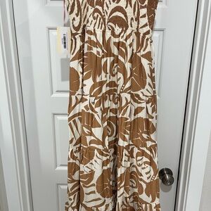 Knox Rose Brown and Cream Maxi Dress